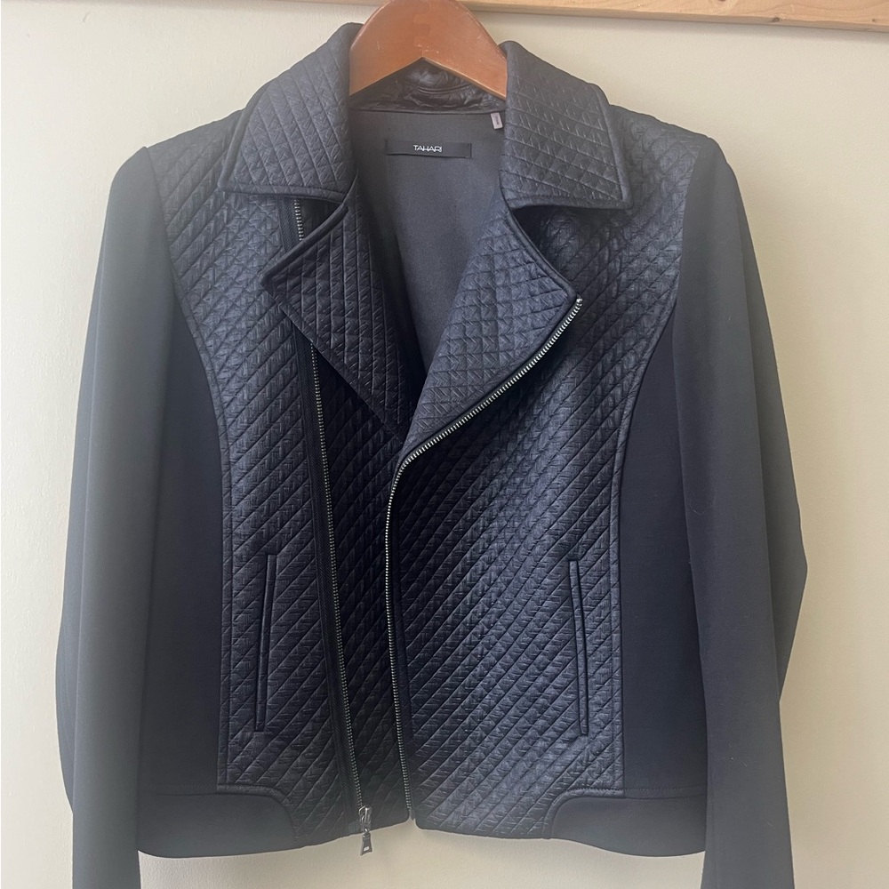 T Tahari Women's Black Quilted Jacket